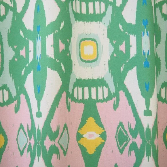 Sheridan French Callie Green Yellow Pink Ikat Sleeveless Maxi Dress sz M - Picture 5 of 6